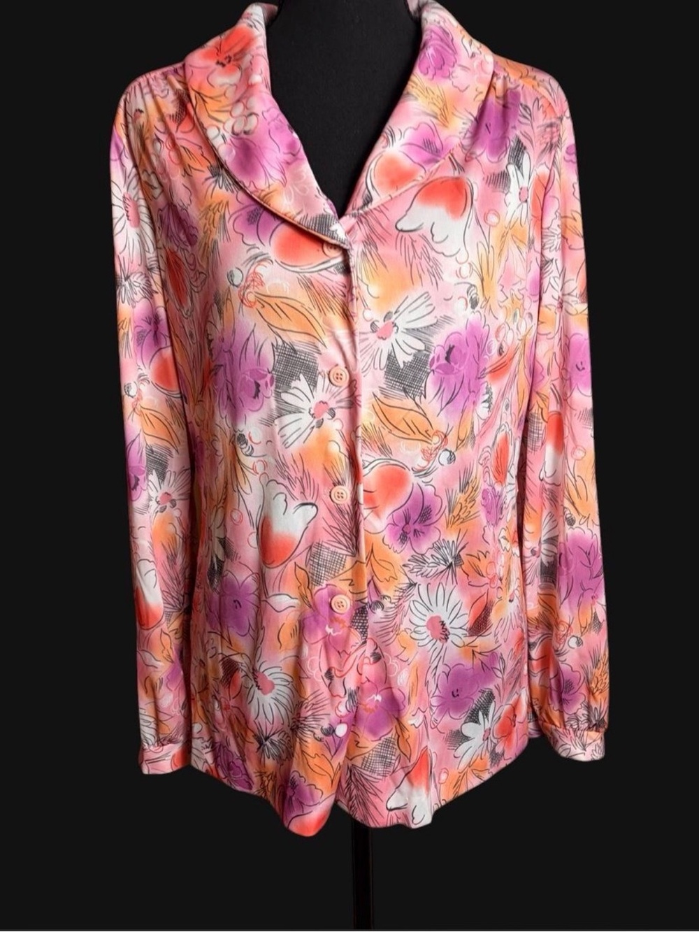 Vintage 70s Pink Button Down Shirt